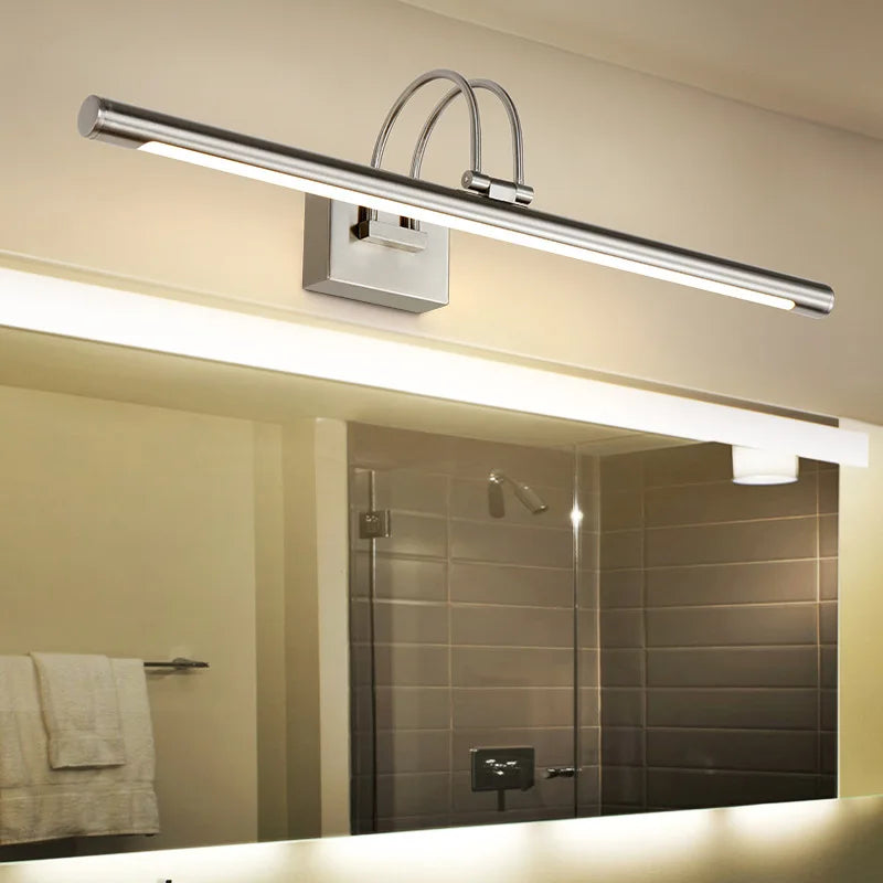 Miroir Design Rétro Applique Murale Intérieure Matériau Métal Abat-jour Acrylique Corps Plaqué Applique LED Décoration Hôtel Salle de Bain Lustres