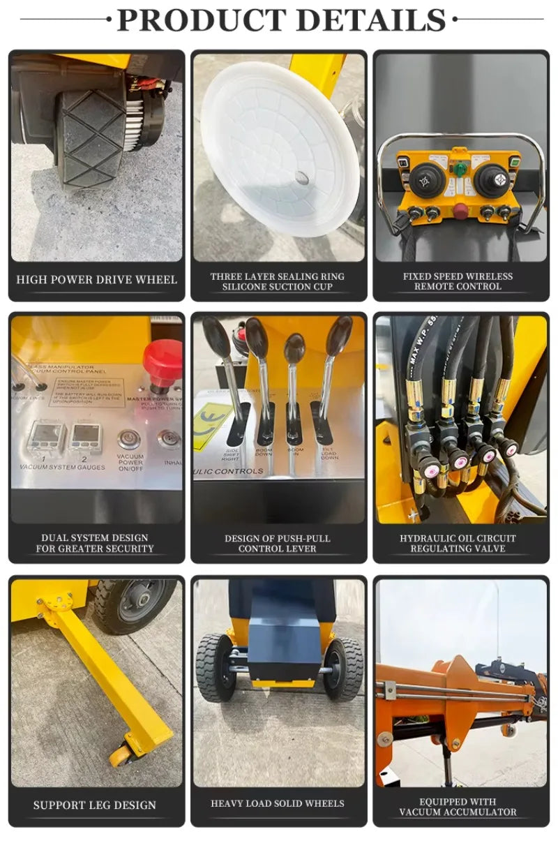 Customize Vacuum Lifting Suction Cups 600kg 800kg Electric Glazing Robot Vacuum Suction Cup Glass Lifter for Installing Windows
