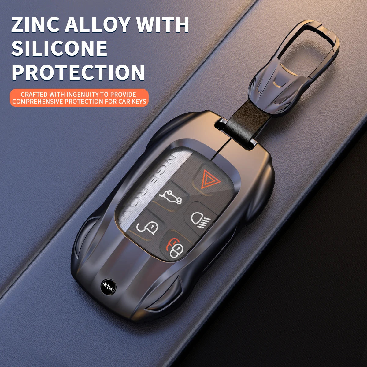 Leather Metal Car Key Case Cover Bag For Land Rover Range Rover Sport Evoque Freelander Velar Discovery 4 Jaguar XE XJ XF Guitar