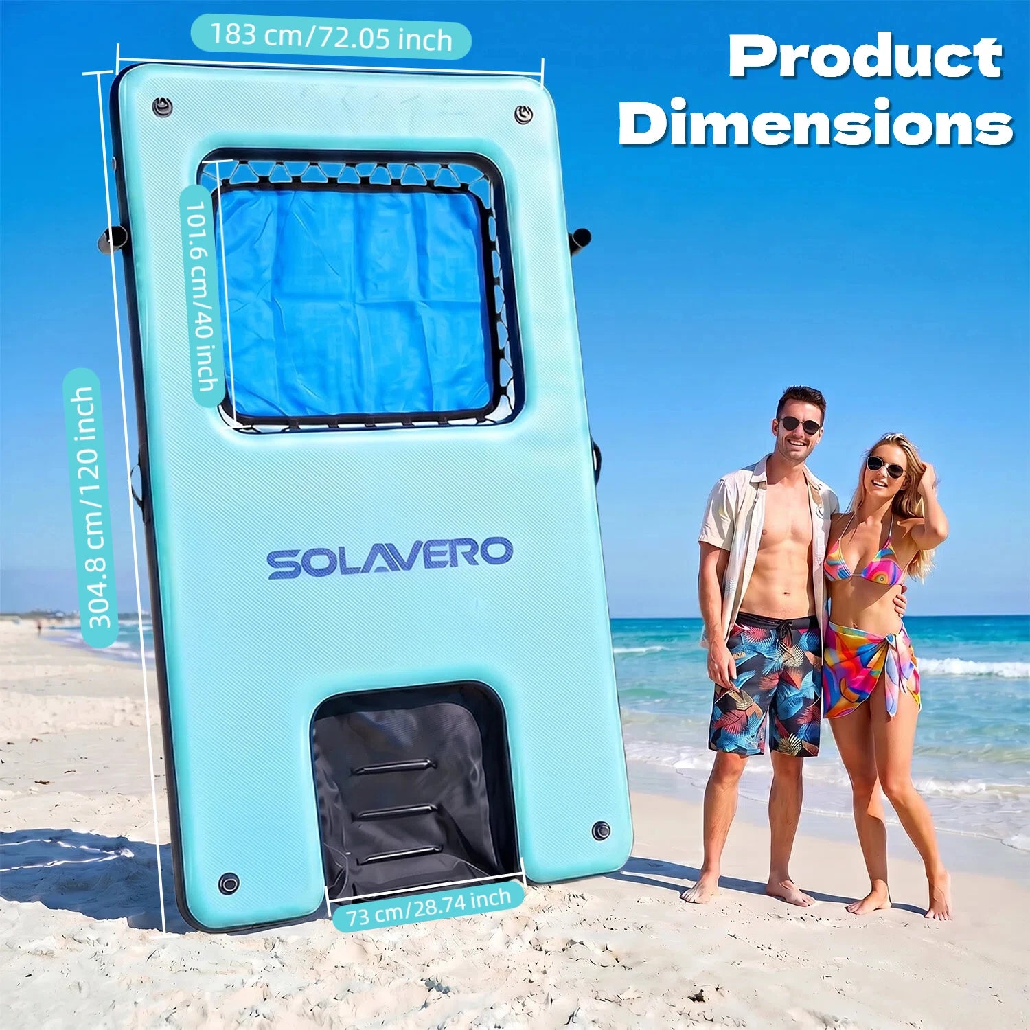 Inflatable Floating Dock, Portable Inflatable Platform With Cupholder, Repair Kit & Carry Bag, Heavy Duty Pool Float Raft for Swimming, Lake, Pool, Beach