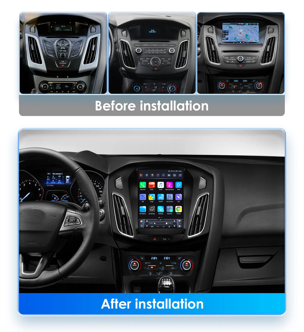 Hizpo 9.7" Car Radio for Ford Focus 3 Mk 3 2011 2012 - 2019 2 Din Android 14 Multimedia Video Player 2Din Carplay Auto Stereo