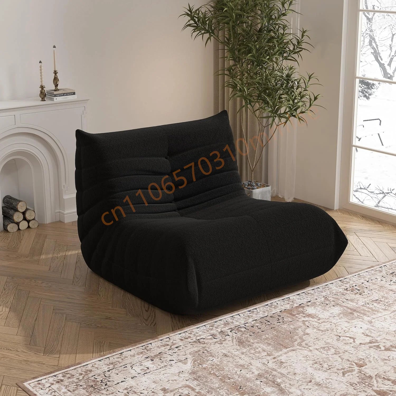 DIGGERA Single Lazy Sofas Chair Togo Sofa Couch Memory Foam Bean Bag Chair For Living Room Bedroom Fireside Chairs
