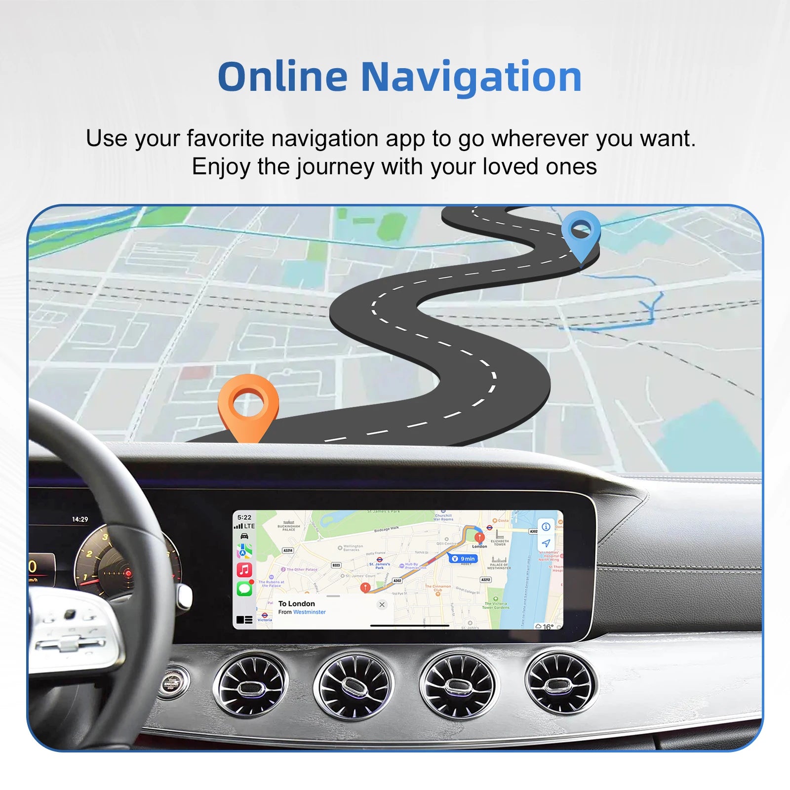 Ezonetronics for Mercedes Benz NTG 6.0 MBUX System 2019+ Wireless CarPlay Android Auto retrofit kit decoder box CarPlay