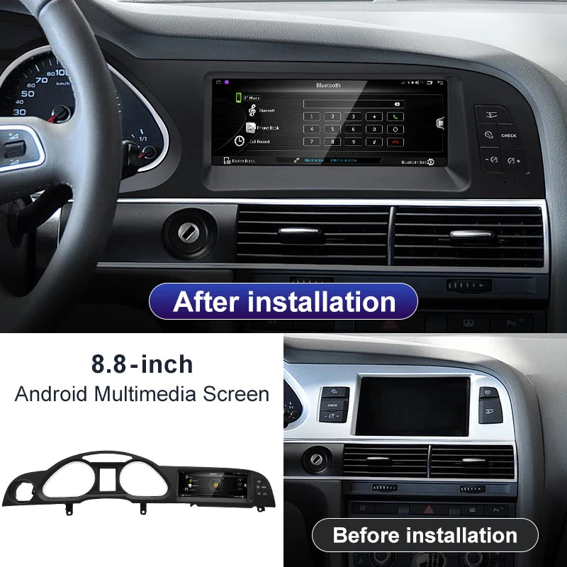 STWEI Nouvel écran de 8,8 pouces pour autoradio multimédia sans fil Android AUTO CarPlay pour AUDI A6 C6 2005-2011 Lecteurs vidéo GPS