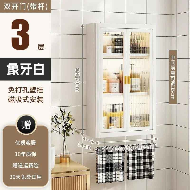 Modern Wall Mounted Bathroom Cabinet white Waterproof Storage Organizer Shelf for Toilet Vanity Bathroom home Decor Furniture