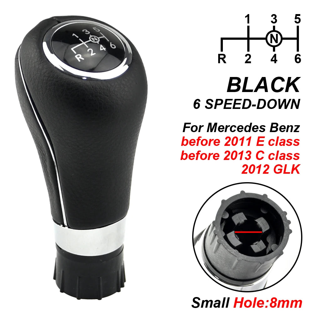 Auto Parts 5/6 Speed Gear Shift Knob With PU Leather Boot For Mercedes Benz W204 C204 C63 C300 C250 W207 A207 W212 2007-2013