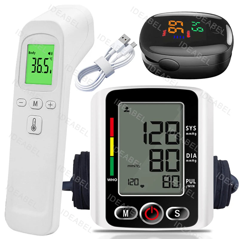 Tensiometer Heart Rate Pulse Meter BP Monitor Healthy Digital Arm Blood Pressure Meter Cuff Medical Automatic Pressure Tonometer