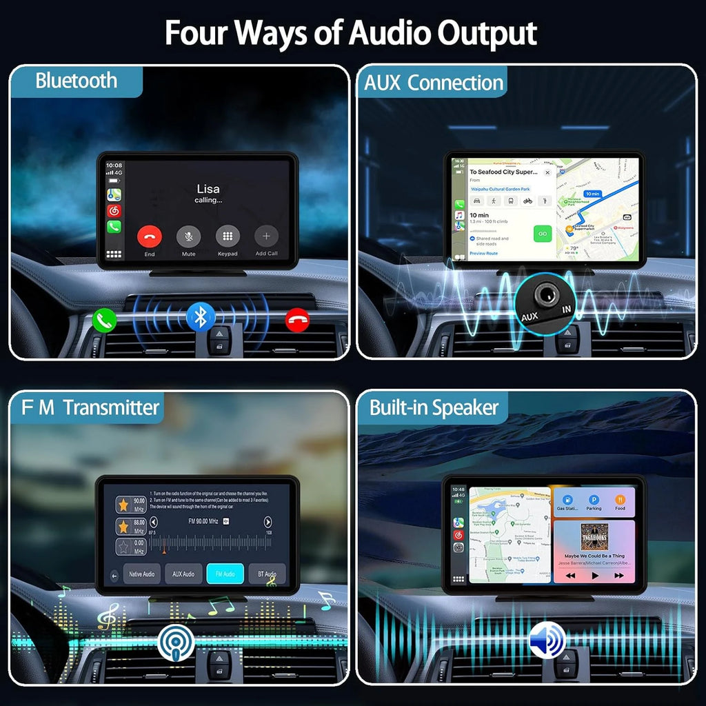 Universal Portable IPS 7inches android auto Apple CarPlay Car Radio Video Mp5 Wireless Carplay Screen for IOS Android