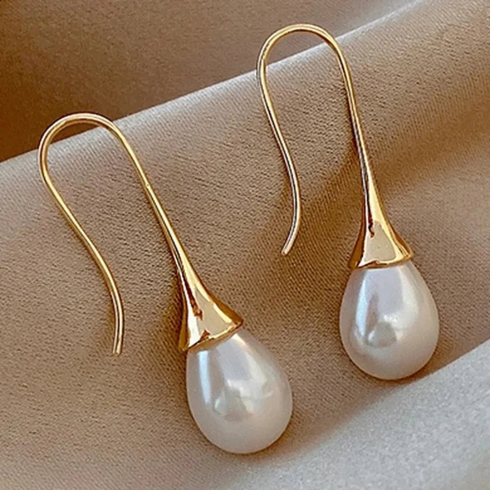 Retro Water Drop Imitation pearl Earrings For Women French Valentine's Day Anniversary Gift Wedding Party Jewelry Pendientes