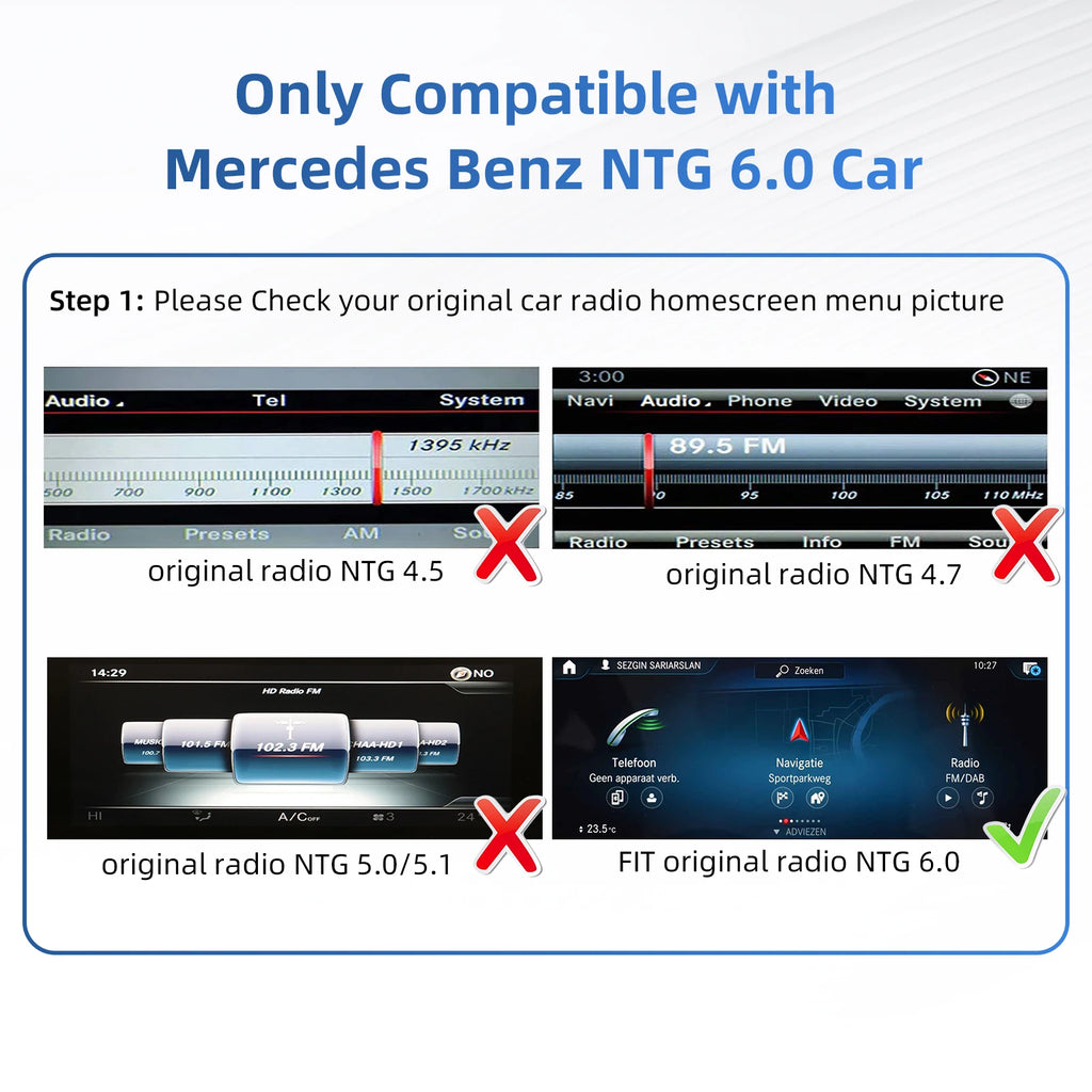 Ezonetronics for Mercedes Benz NTG 6.0 MBUX System 2019+ Wireless CarPlay Android Auto retrofit kit decoder box CarPlay