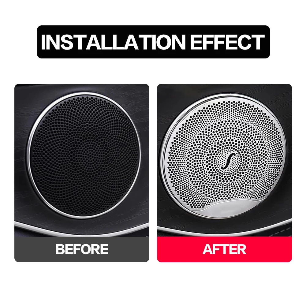Car Door Audio Cover Speaker Decor Loudspeaker Trim Interior Accessories For Mercedes Benz W205 W213 X253 GLC C E Class E200 200