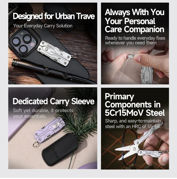 NexTool Mini Sailor Scissors S0 8-In-1 Micro Multitools Keychain EDC Portable Mini Pocket Scissors Outdoor Emergency Hand Tools