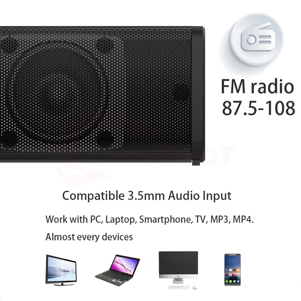 Enceinte Bluetooth sans fil portable super puissante Stéréo Surround barre de son caixa de som Boîte de son TV Maison Subwoofer Radio FM