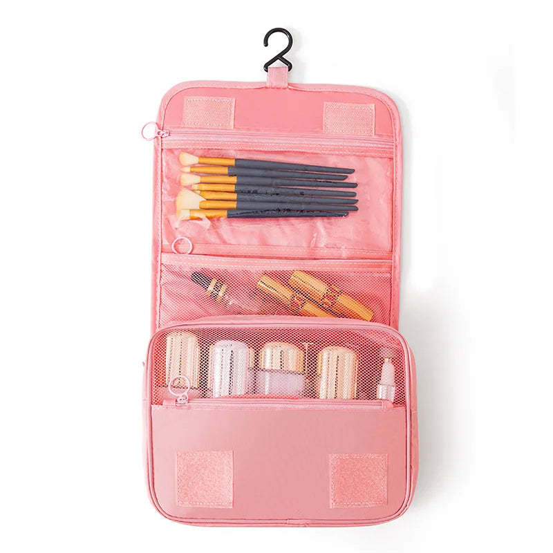 Portable Toiletry Washbag with Hanging Hook Waterproof Women Bathroom Cosmetic Storage Bag Large Capacity Travel Men Makeup Case
