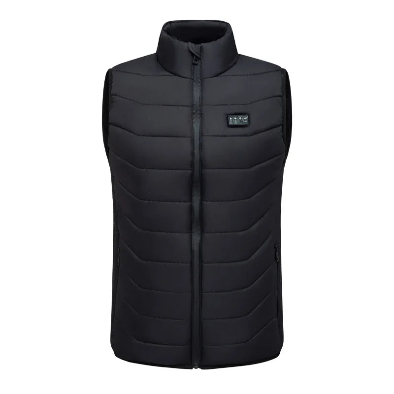 New Loose Casual Stand Up Collar 28 Areas Intelligent Heating Vest for Women Men Winter Thermal Electric Heating Jacket Coat