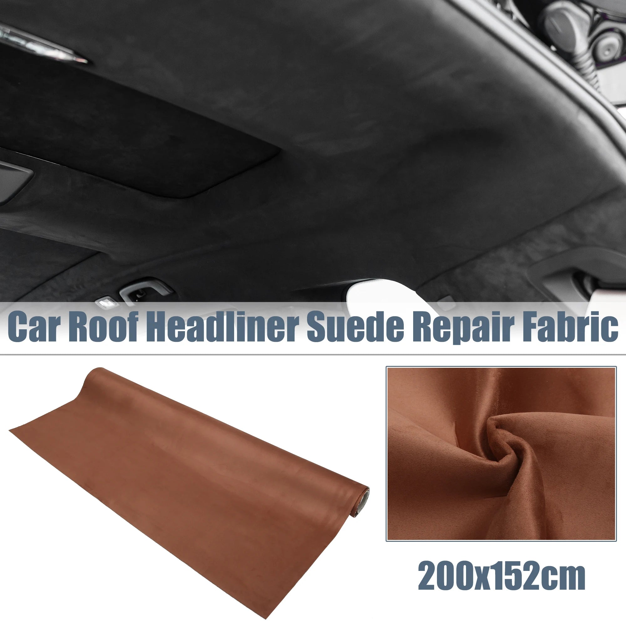 UXCELL Suede Headliner Fabric Foam Backed for Car Truck Interior Trim Protect Aging Broken Faded DIY Replacement 200x152cm