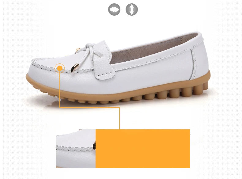 2025 New Woman Flats Shoes Ballet Flat Sneakers Genuine Leather Spring Soft Moccasins Ladies Boat Ballerina Espadrilles Creepers