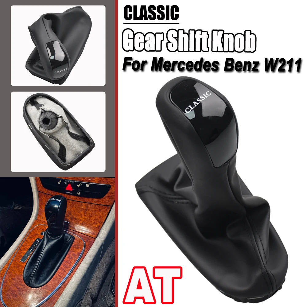 For Mercedes Benz E Class W211 Car Automatic Speed Gear Shift Lever Knob Shifter Hand Ball Boot Cover CLASSIC ELEGANCE