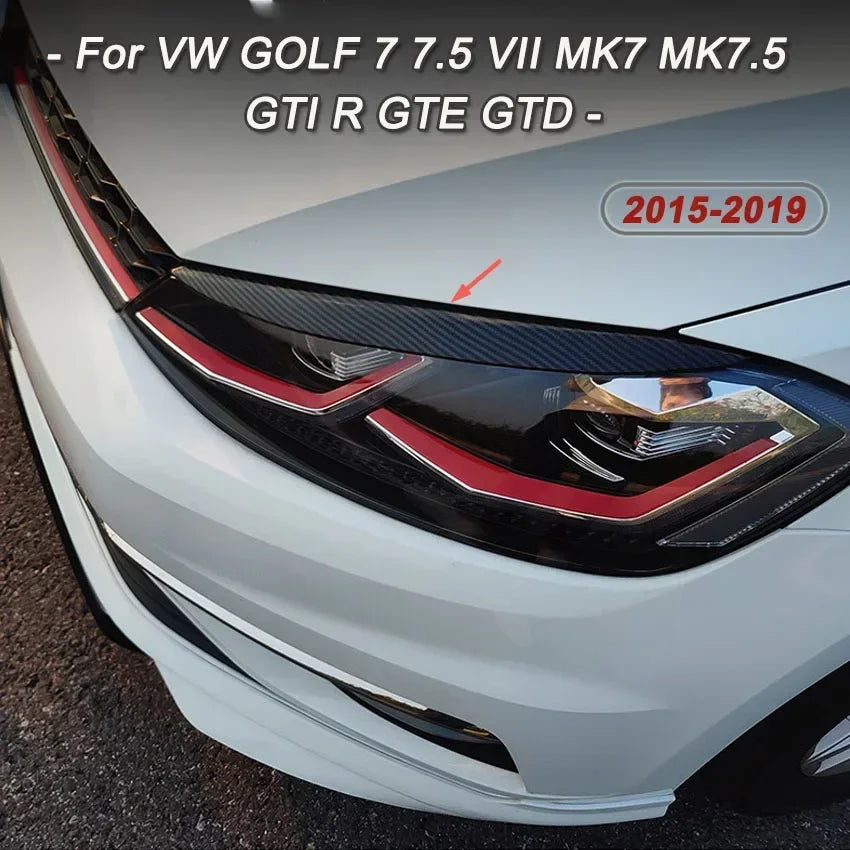 For VW GOLF 7 7.5 VII MK7 MK7.5 GTI R GTE GTD 2013-2020 Headlights Eyebrow Eyelids Stickers Trim Cover Accessories Body Kit