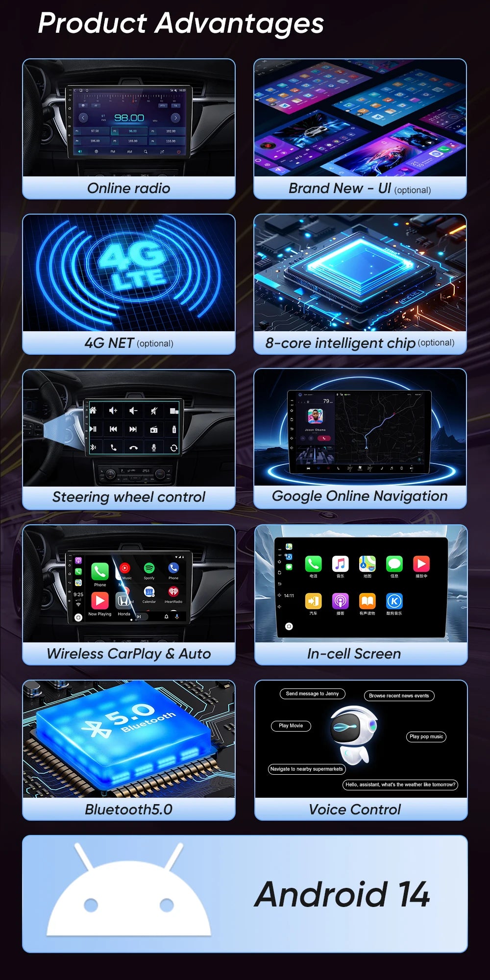 Android 15 Car Radio Stereo For Alfa Romeo MiTo 955 2008-2016 Auto Cireless Carplay GPS Navigation Multimedia Video Player 2Din