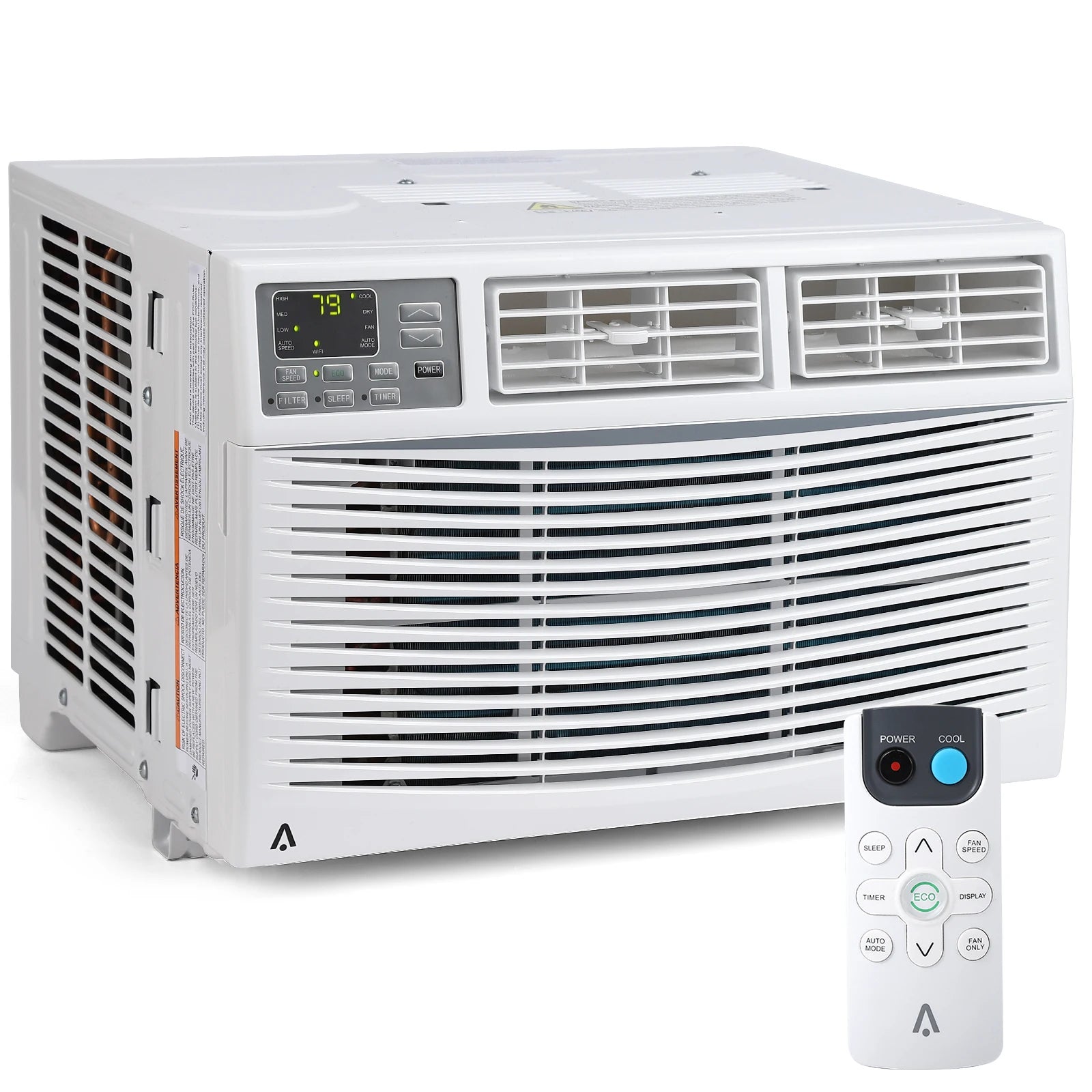Climatiseur de fenêtre intelligent 8000 BTU avec Wi-Fi, télécommande et contrôle - 3-en-1 avec déshumidificateur, 3 vitesses de ventilation, minuterie 24H - pour chambre, bureau ou maison, ultra silencieux et efficace, jusqu'à 32,5 m²