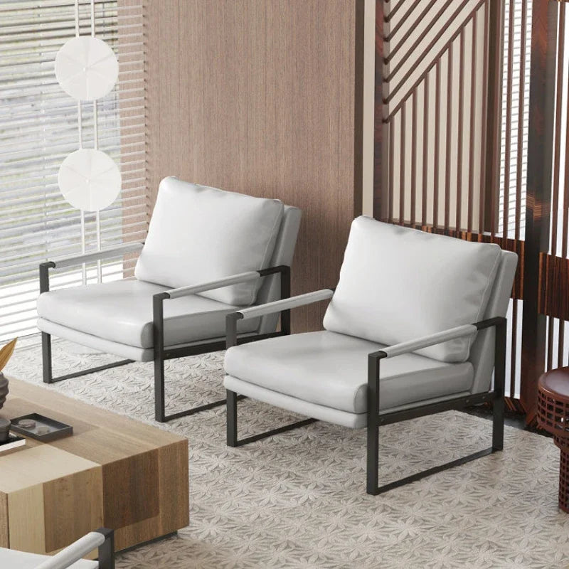 Canapé paresseux nordique de luxe léger, fauteuil simple en fer forgé, pour balcon, négociation, chambre à coucher, salon, canapé minimaliste