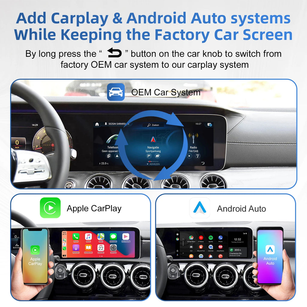 Ezonetronics for Mercedes Benz NTG 6.0 MBUX System 2019+ Wireless CarPlay Android Auto retrofit kit decoder box CarPlay