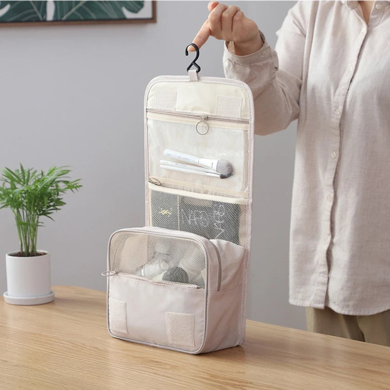 Portable Toiletry Washbag with Hanging Hook Waterproof Women Bathroom Cosmetic Storage Bag Large Capacity Travel Men Makeup Case