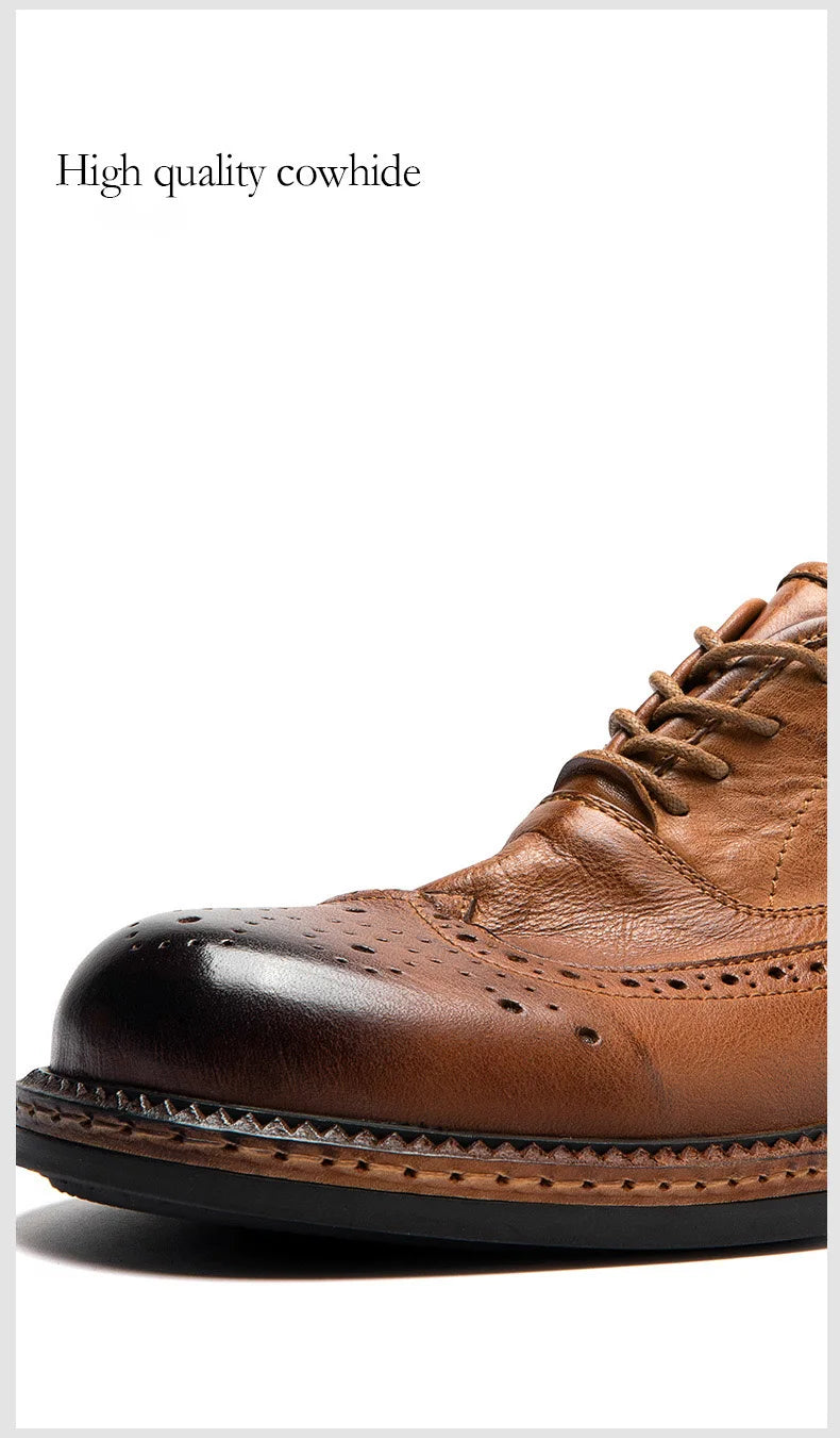 Soft Leather Mens Wedding Brogues Shoes Luxury Genuine Leather Spring Designer Handmade Quality Autumn Formal Social Shoes Man