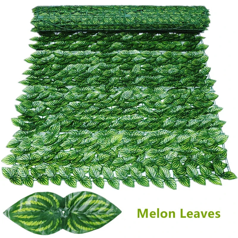Artificial Privacy Fence Screen Faux Ivy Leaf Hedges 200/100cm Long Leaf Fence Panels Indoor Outdoor Garden Deck Balcony Screen
