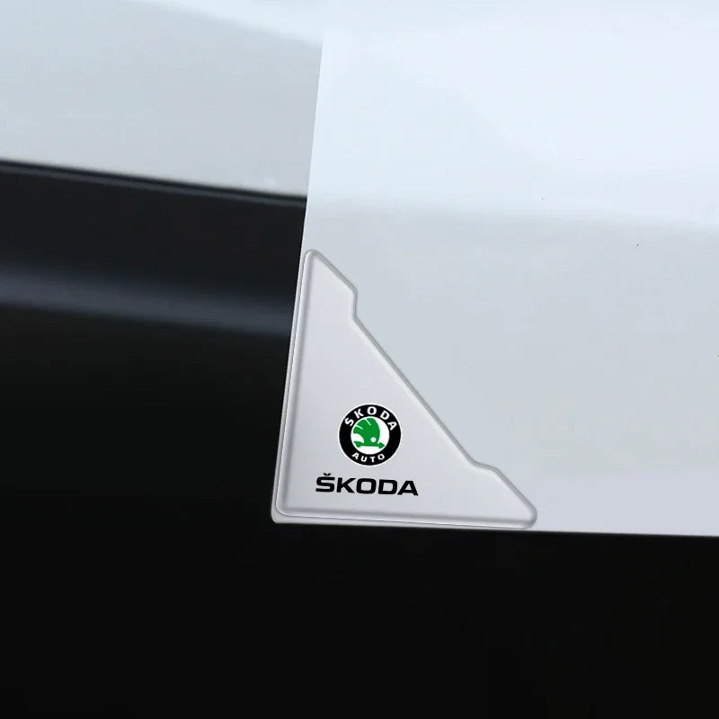 2pc Car Door Corner Cover Anti-Scratch Protection Sticker For Skoda Octavia Fabia Rapid Superb Kodiaq Scala Karoq Kamiq Roomster
