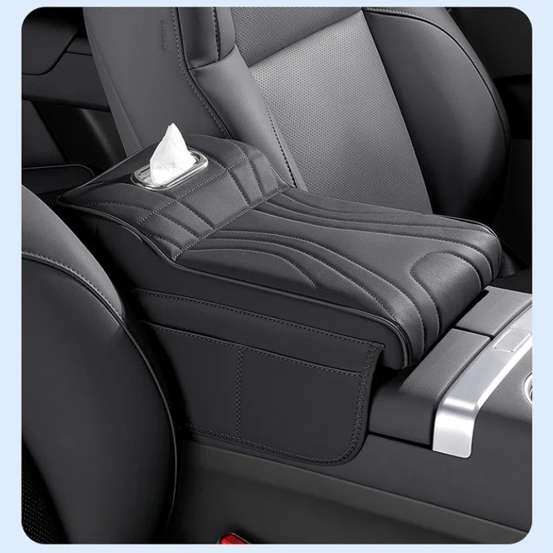 For jaecoo j7 JETOUR T2 Haval H9 2rd 2024 2025 Car Armrest Box Height Increase Pad with Storage Bag Car Leather Protective Cover