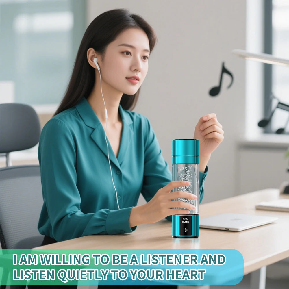 300ml 5000ppb hydrogen water bottle 7.83HZ Schumann resonance activated water technology UV-C cleaning technology