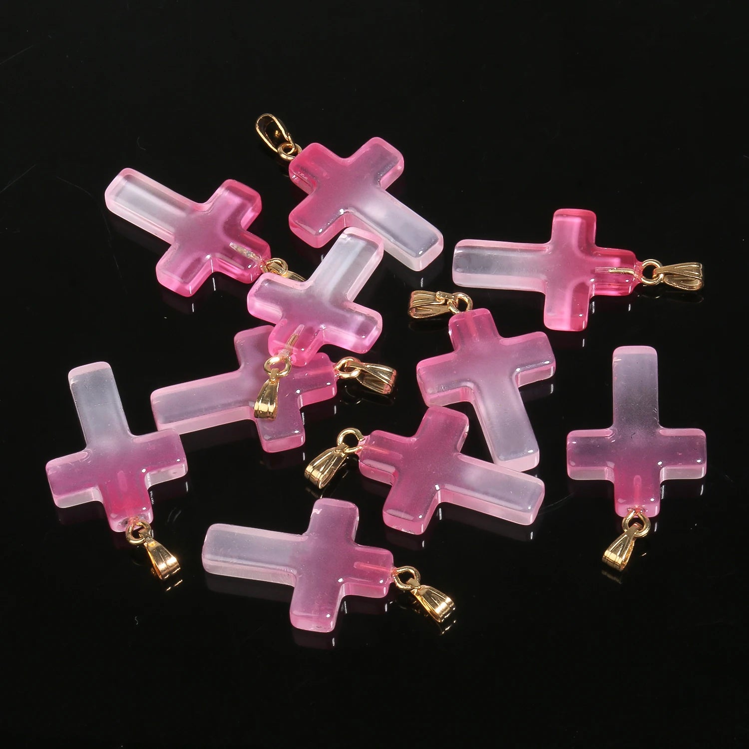 10pcs/lot 18x25mm Cross Lampwork Necklace Bracelet Czech Glass Charms Pendants for Jewelry Making Diy Bracelet Accessories