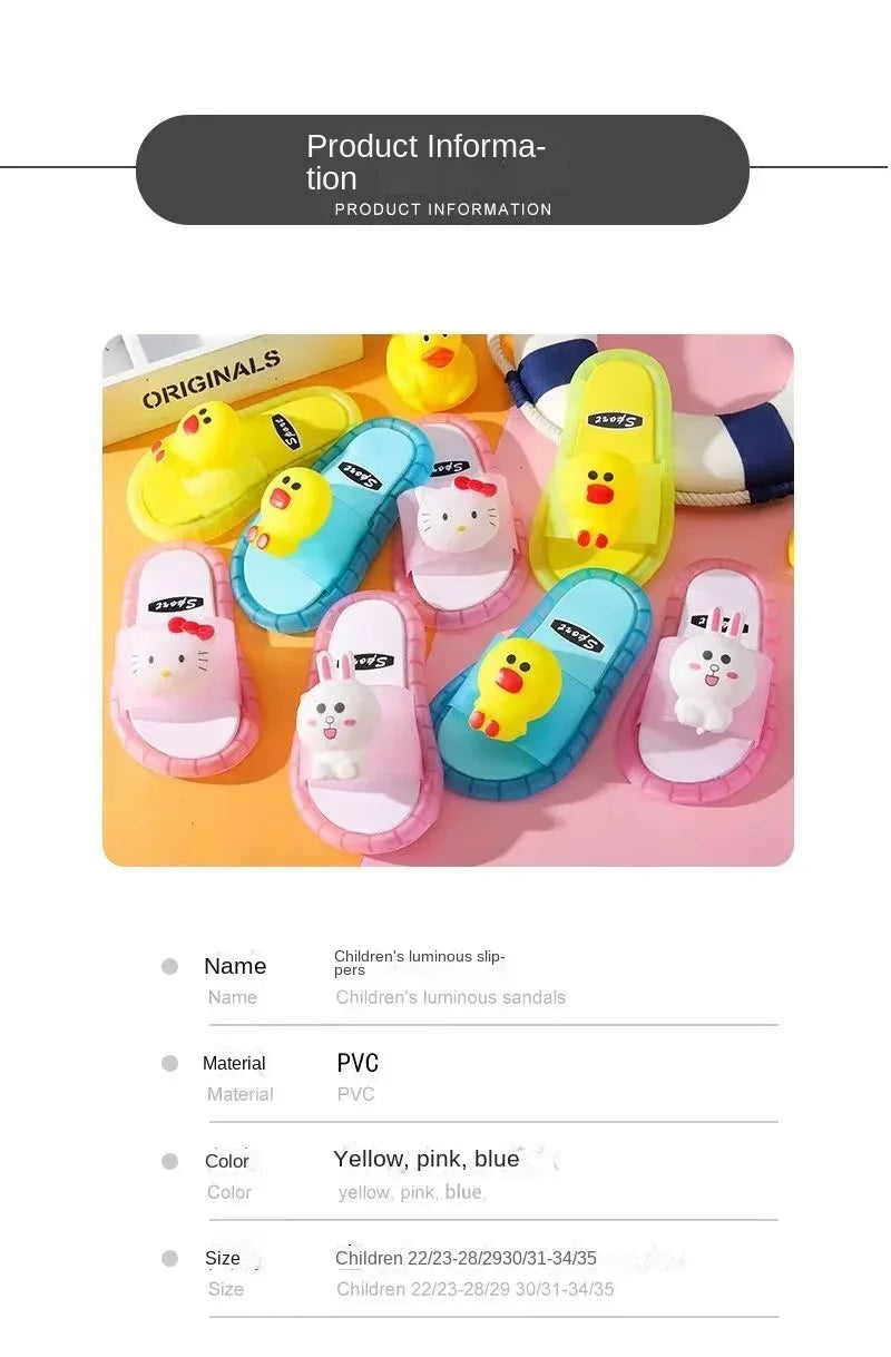 Luminous Children's Slippers Unicorn Crystal Shoes Sparkling Lights Boys and Girls Will Shine in The Cool Slippers