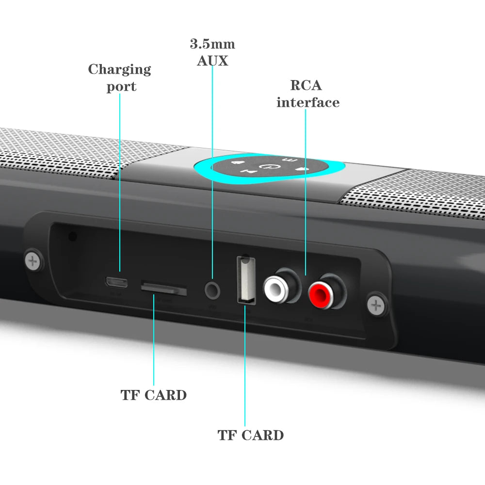 Système d'enceintes barre de son Bluetooth sans fil, haut-parleur super puissant, filaire, sans fil, stéréo surround, Home Cinéma, TV, projecteur