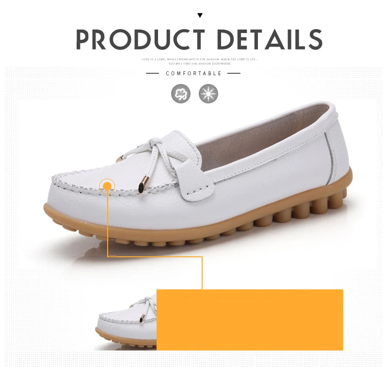 2025 New Woman Flats Shoes Ballet Flat Sneakers Genuine Leather Spring Soft Moccasins Ladies Boat Ballerina Espadrilles Creepers