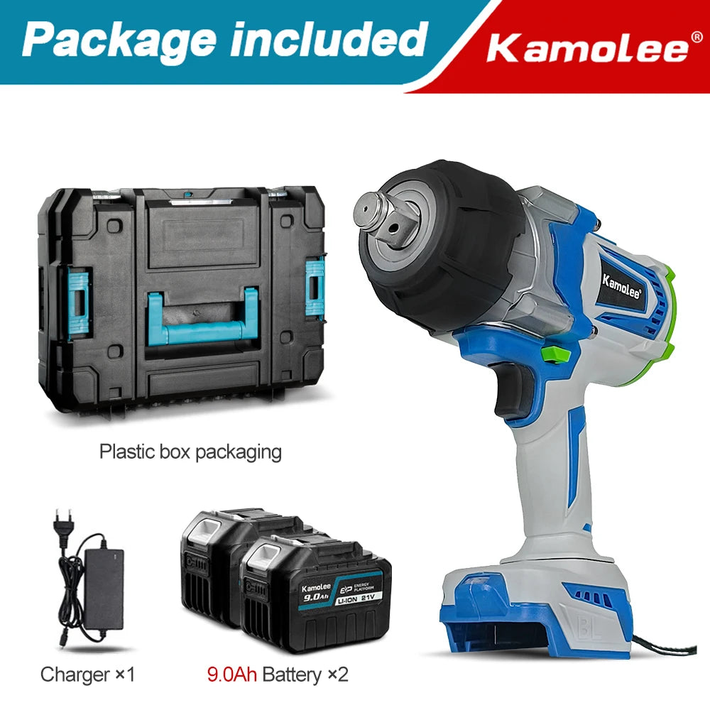 Clé électrique sans balais Kamolee 3/4 pouce 4100NM Clé à chocs Outil électrique pour batterie Makita 18v