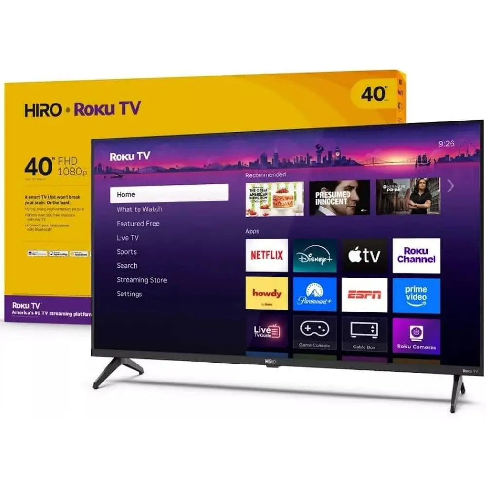 Téléviseur intelligent Hiro 40" 1080p Full HD avec son Dolby Audio pour le streaming, rétroéclairage LED Direct Lit, avec Wi-Fi, Bluetooth, 3 ports HDMI - H40C3C