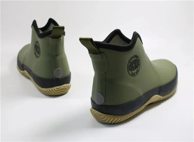 Men Rain Boots Outdoor Non Slip Fishing Boot Rubber Galoshes Men Ankle Rain Boots Waterproof Garden Work Shoes Botas Para Lluvia