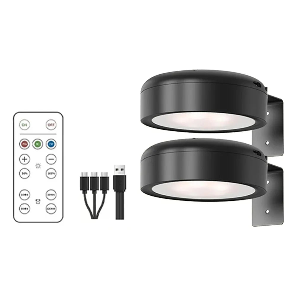 1/2/3Pcs Wall Mounted Magnetic LED Light Rechargeable Dimmable Wireless Picture Light with Control Remote Adjustable Timer