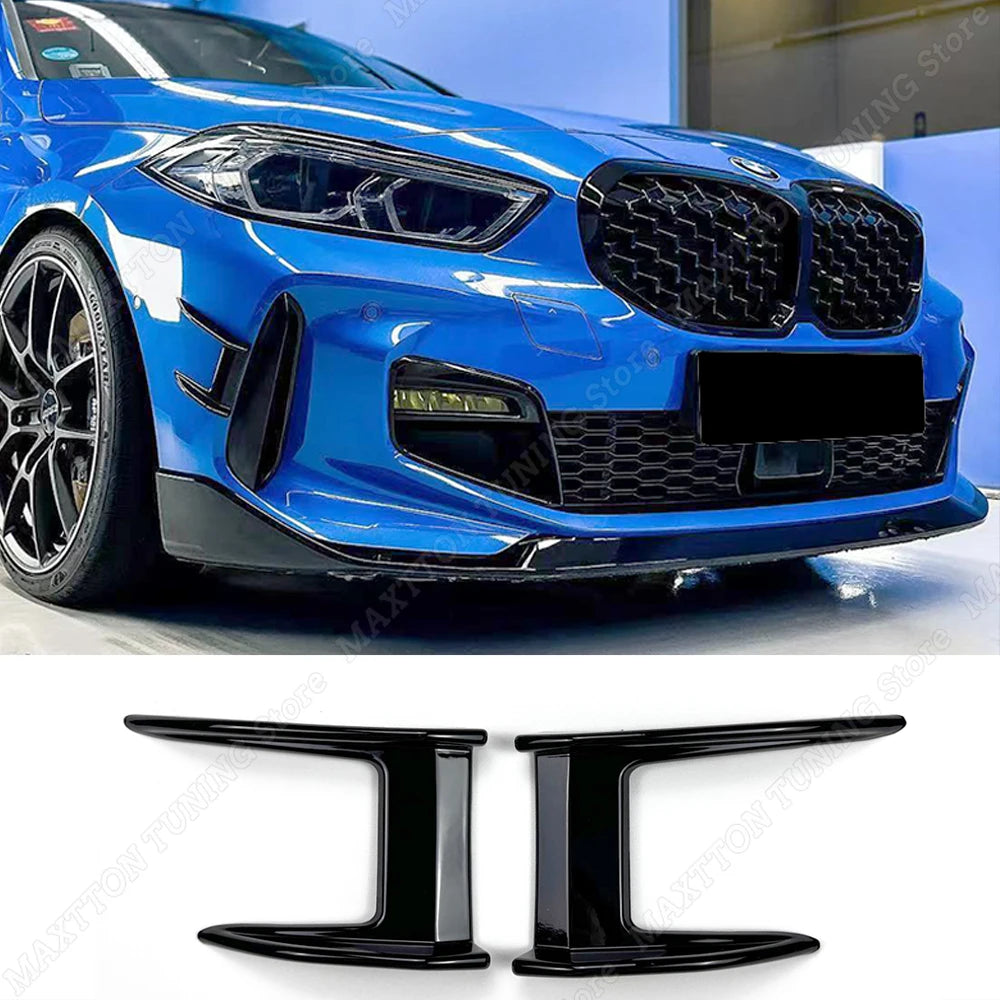 M Performance Style For Bmw 1 Series F40 120i 120d 128ti M135i 2019-2023 Front Bumper Side Splitter Air Vent Trim Spoiler Black