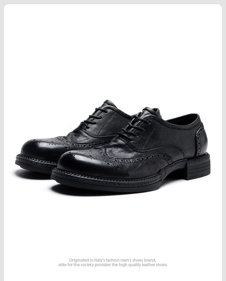 Soft Leather Mens Wedding Brogues Shoes Luxury Genuine Leather Spring Designer Handmade Quality Autumn Formal Social Shoes Man