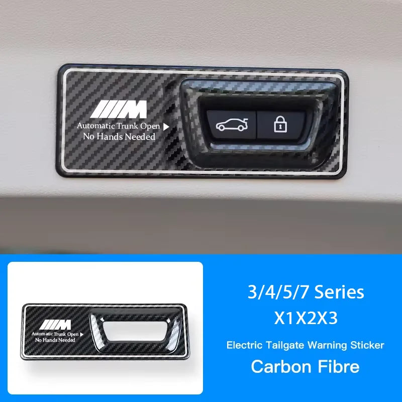 BMW Car Trunk Warning Sticker Electric Tailgate Lifting Cover For BMW M E46 E90 E60 F30 F10 E39 E36 F20 G30 G20 E87 E92 E91 E30