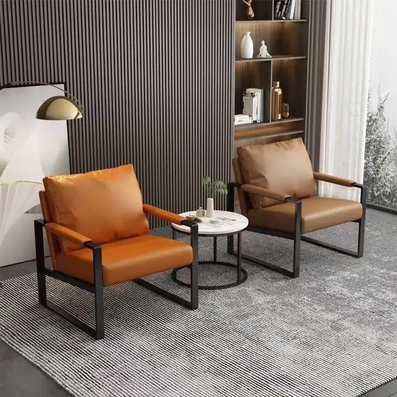 Canapé paresseux nordique de luxe léger, fauteuil simple en fer forgé, pour balcon, négociation, chambre à coucher, salon, canapé minimaliste