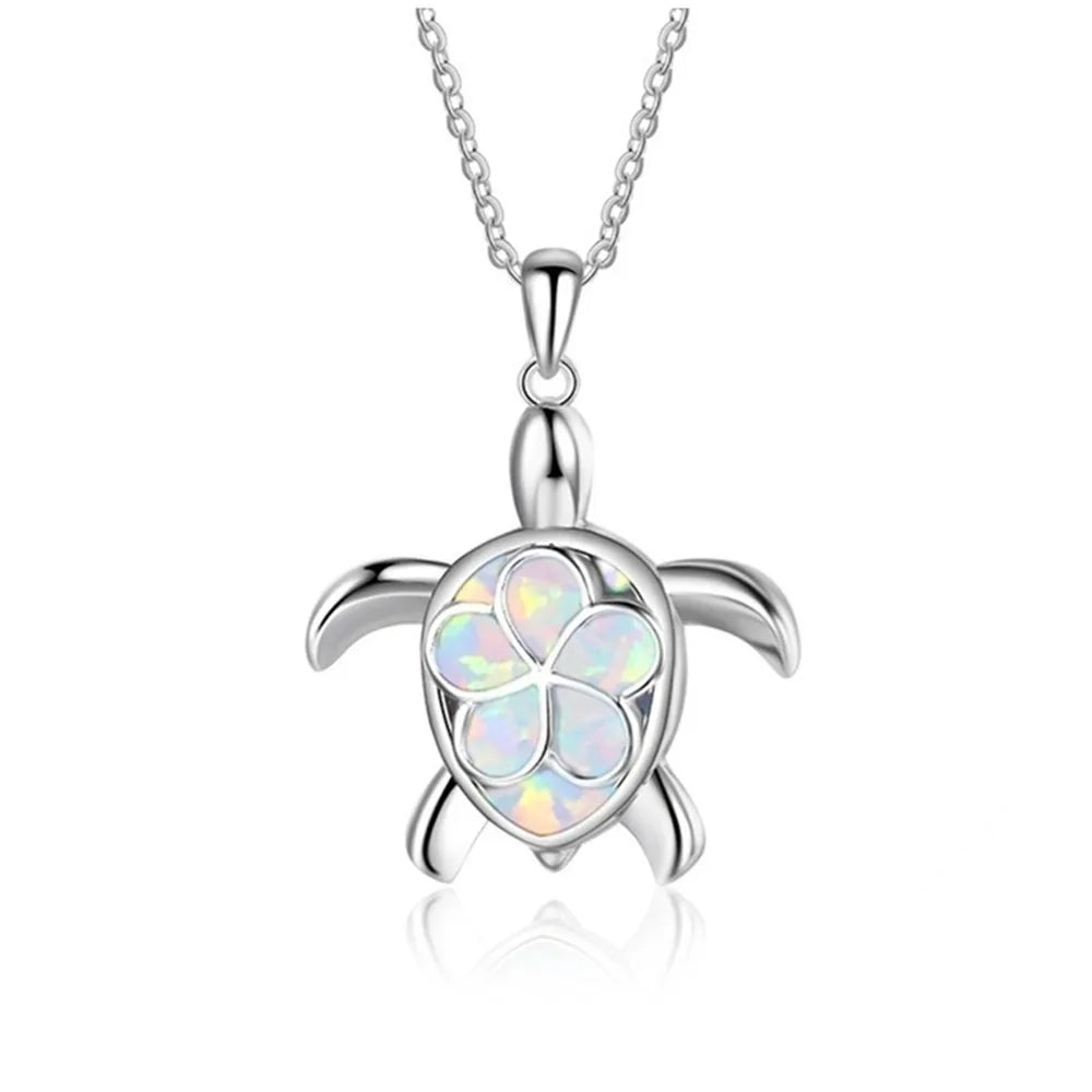 Bohemia Cute Frog Pendant Necklace For Women Inlay Blue Imitation Opal Necklace Wedding Party Jewelry Christmas Gifts for Her