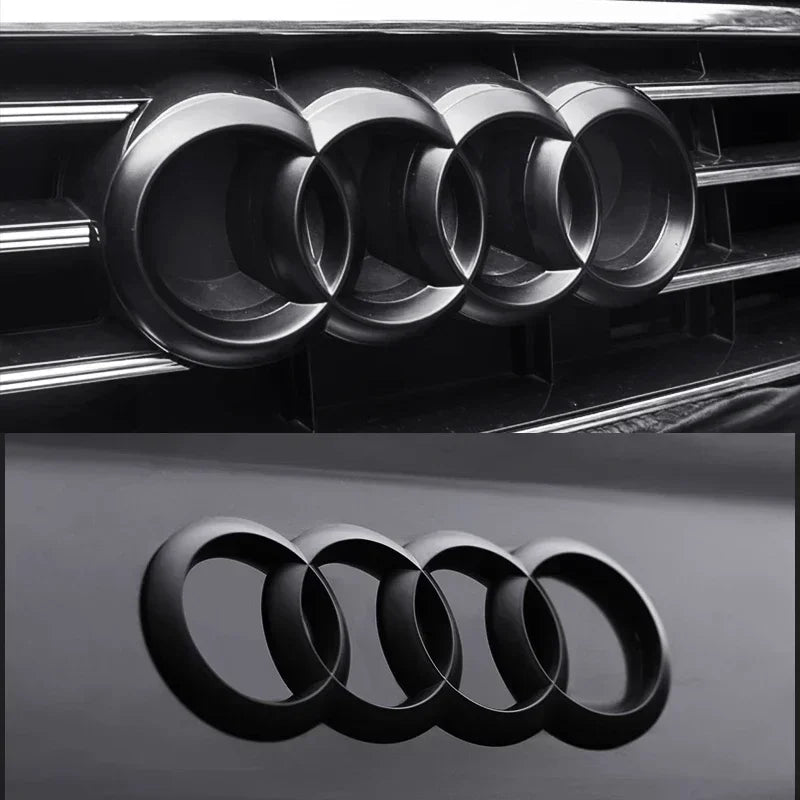 ABS Four Ring Car Logo Cover Front Grille Badge Rear Trunk Emblem Decal For Audi A3 A4 A5 A6 A7 A8 Q3 Q5 Q7 Q8 Car Accessories