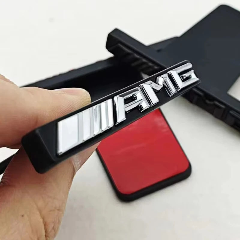 3D ABS Logo AMG Emblem Car Front Grille Badge For Mercedes Benz GLC A B C E Class W204 W205 W212 W213 GT AMG Sticker Accessories