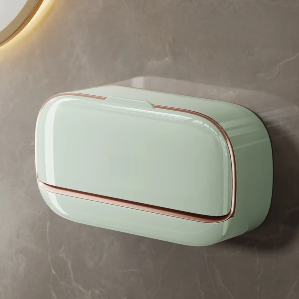 Porte-savon mural avec boîte de drainage étanche sans perforation pour salle de bain boîte de rangement pour savon accessoires de salle de bain