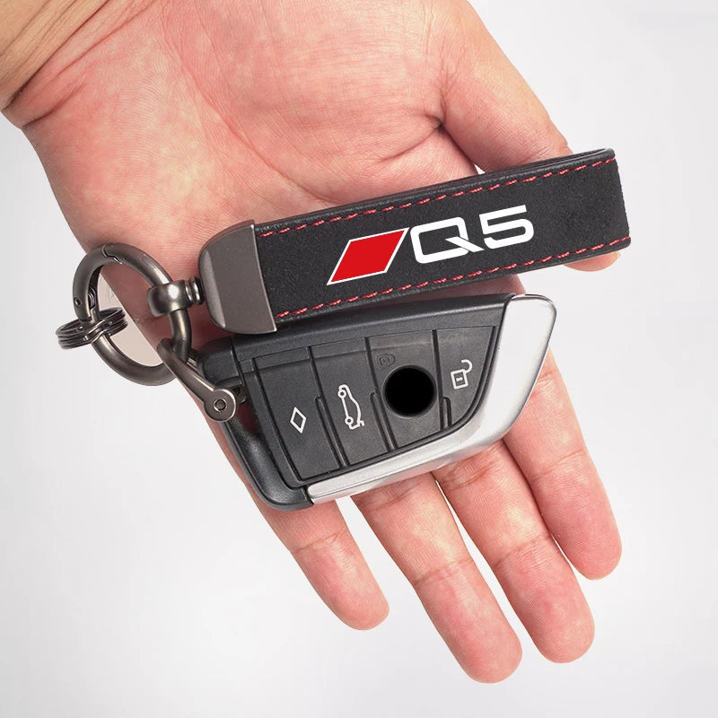 2026 Suede Key Ring Sport Car Keychain Custom Gift With Emblem For Audi Sline A3 A4 A5 A6 A7 A1 A2 A8 Q1 Q2 Q3 Q4 Q5 Q6 Q7 Q8 TT